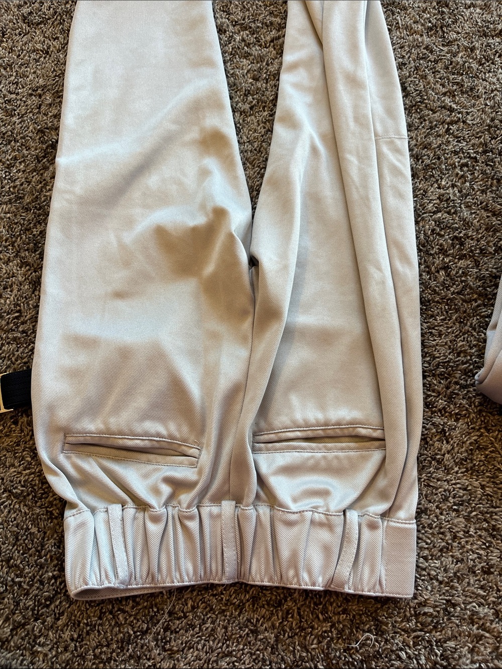 Kids Neutral gray baseball Pants with black belt - Picture 9 of 14